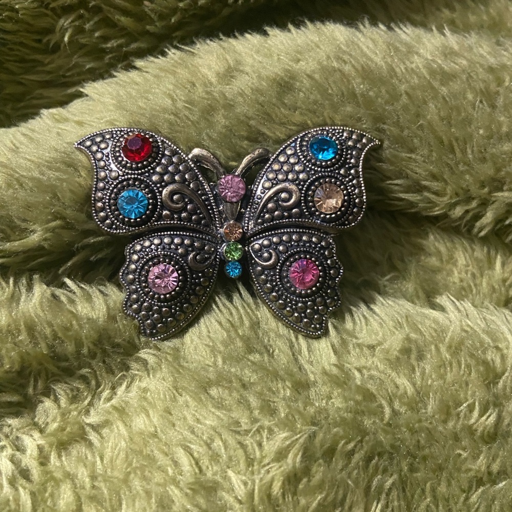 VTG- adjustable- bejeweled butterfly ring